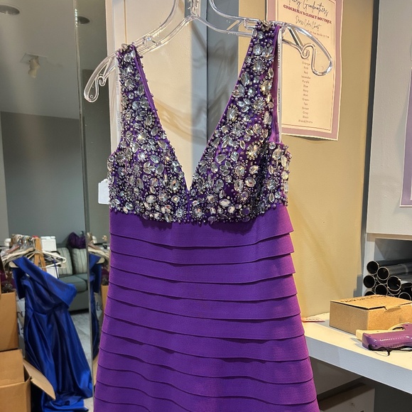 Sherri Hill Short Purple Homecoming Dress - Picture 1 of 3